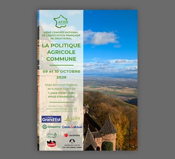 Congrès national AFDR droit rural 2026